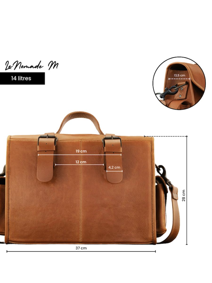 foto-vista-posterior-bolsa-moto-cuero-marrón-lenomade-m-natural-aceite-paul-marius-m100m-ol